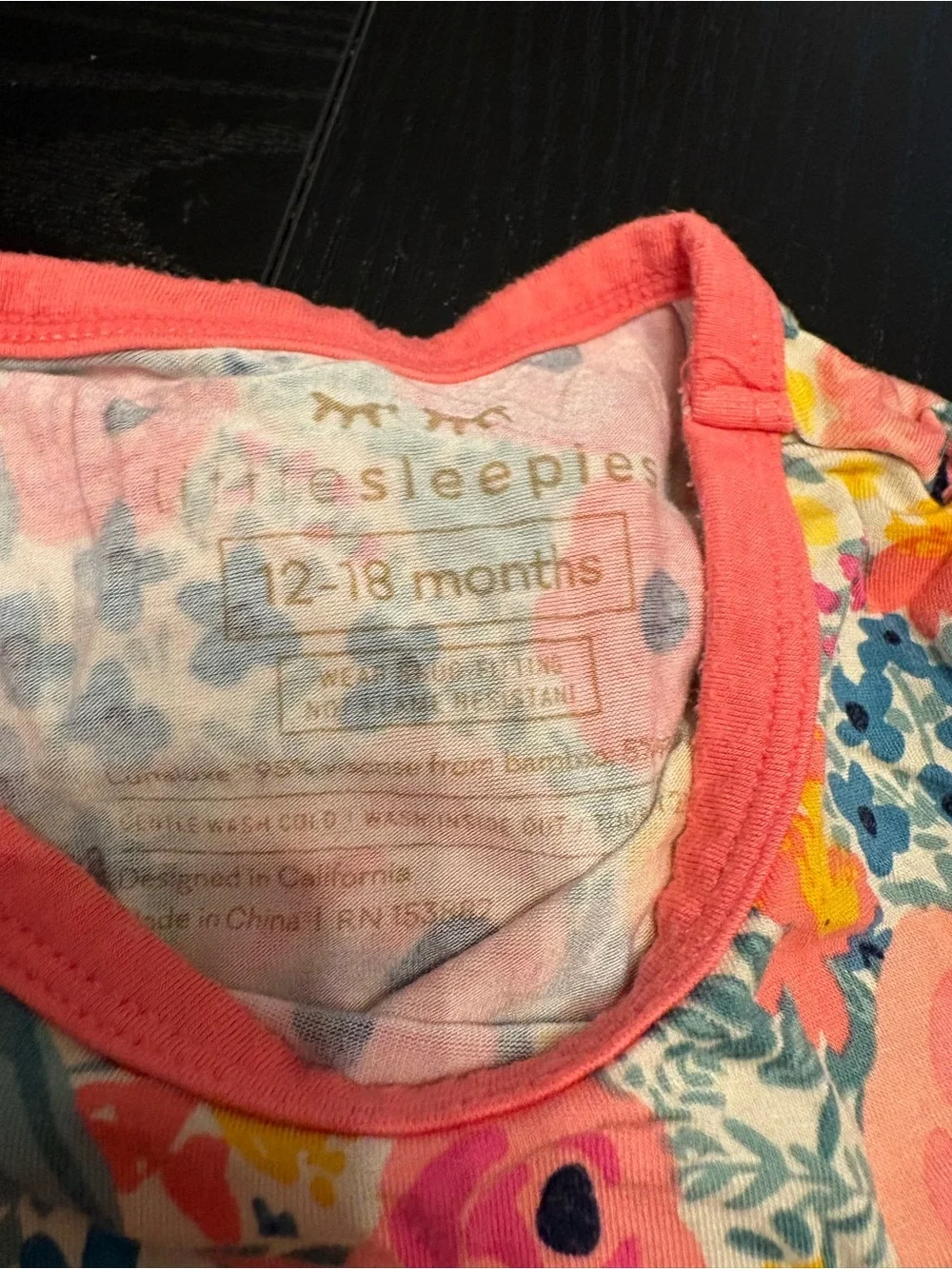 Little Sleepies Pink Floral Cotton Pajama Set with Blue & Yellow Accents